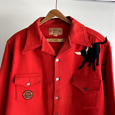 Vintage 1940s/50s Boy Scout's Philmont Ranch Wool Shirt Jacket Patches XL picture
