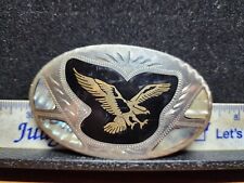 Vintage Handmade Jackson & Held Eagle Belt Buckle Sterling Silver Abalone  picture