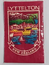 Lyttelton New Zealand Vintage Printed Felt Square Patch Travel Souvenir New  picture