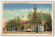 West Chester Pennsylvania PA Postcard Chester County Court House Roadside c1940s picture