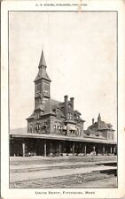 Postcard Union Railroad Depot in Fitchburg, Massachusetts picture