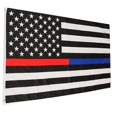 3' x 5' Thin RED & BLUE Line American Flag - Fire Fighter Firefighter - Police picture