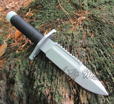 LOM HANDMADE D-2 STEEL TACTICAL OUTDOOR SURVIVAL HUNTING BOWIE KNIFE WITH SHEATH picture