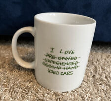 Vtg I Love Used Preowned Cars Dealer Coffee Mug Auto Auction Shopper picture