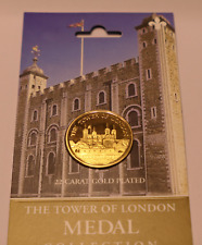 THE TOWER OF LONDON COMMEMORATIVE COIN 22K GOLD PLATED SEALED MINT picture