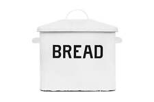 Creative Co-Op Enameled Metal Bread Box with Lid and Handles; Rustic Farmhouse   picture