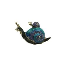 Ciel Collectables Mom & Baby Snail Enameled and Swarovski Jeweled Trinket Box picture