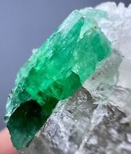 170 Carat Very Beautiful Top Green Chitral Emerald Crystal On Matrix @PAK picture
