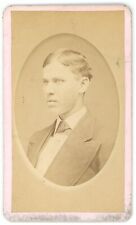 Antique CDV Circa 1870s S. Austen Handsome Young Man in Suit Oswego New York picture