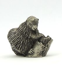 Franklin Mint The Porcupine J Lunger Miniature Pewter Figurine Woodland Animals picture