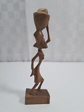 Vtg.hand Carved Women Carrying Water Jug picture