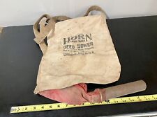 Vintage Sower Bag Horn Seed Corn Indiana Primitive Farm House Tool Garden Decor picture