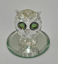 Swarovski Crystal Glass Owl Figurine with Mirror 1 1/4” No Box Changing Eyes picture