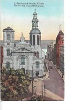 The Basilica of Quebec, Canada, old style cars in view, early 1920's post card. picture