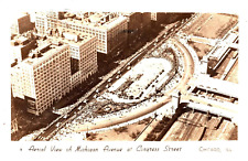 RPPC Chicago IL Michigan Ave. at Congress Street 1946, Notes M. Fields Postcard picture