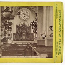 Stockholm Sweden Church Choir Stereoview c1870 Webster Albee Interior Card H1512 picture