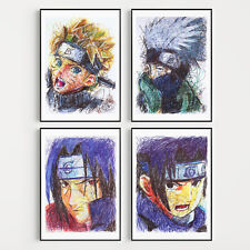 Naruto Ballpoint Pen Print Set, Anime Art Poster picture