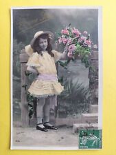 CPA FANCY GOOD PARTY Happy Birthday CHILD CHILD Roses to Miss Olympe PAYELLE picture