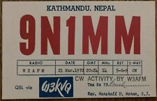 QSL Card - Kathmandu, Nepal - Rev. Marshall D. Moran - 9N1MM - 1970 - Postcard picture