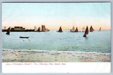 Pre-1907 HAMPTON ROADS VIRGINIA*VA*PINE BEACH PIER*SAILBOATS*#3014*UNUSED picture