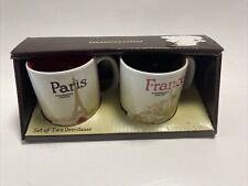 Starbucks Coffee Set Of Two Demitasse Tea Cups Mugs Paris France Fan Gifts picture