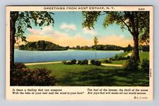 Copake NY-New York, Scenic Lake Side Greetings, Antique Vintage Postcard picture