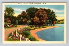 Liberty NY-New York, General Greetings, Country Lane, Vintage c1962 Postcard picture