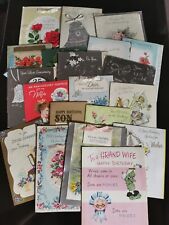 Lot Of 20 Vintage 1950's & 60's Greeting Cards Used Scrapbooking Crafts Projects picture