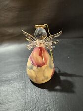Vtg Russ Berrie Angel of Love Glass Ornament Angel picture