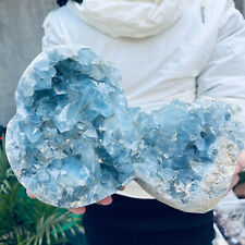 13.7lb Large Natural Blue Celestite Crystal Geode Quartz Cluster Mineral Specime picture