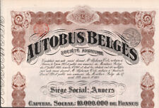 Belgium - Autobus Belges - Original Bond  Certificate - 1923 - 088,938 picture