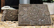 Bronzed Mesoamerican Maya Aztec Jewelry Box Figurine Sun God Huitzilopochtli picture