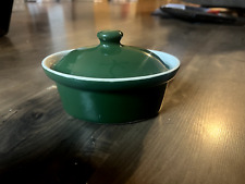 Vintage ABC Diamond USA 90 V Sm Oval Covered Bakeware Crock Green 5” Vented Lid picture