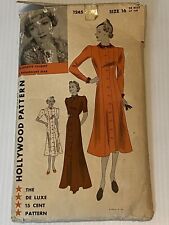 Rare Hollywood Pattern Claudette Colbert Princess Frock Dress Size 16 Unprinted picture