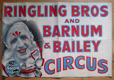 Antique OLD Ca. 1940 RINGLING Bros. BROTHERS Barnum & Bailey Circus CLOWN POSTER picture