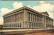 C. 1914 Cleveland New Court House Ohio OH Vintage Postcard Street Scene picture