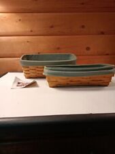 Longaberger Set Of 2 With Sage Liners/Plastic Protectors picture
