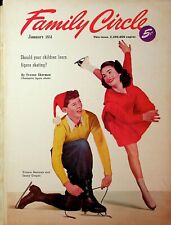 Original 1951 Family Circle Magazine Cover: Ice Skating picture