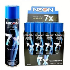 Neon 7X Refined Butane Lighter Gas Fuel Refill 300 mL 10.14 oZ  Lot of 96 picture