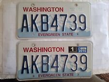 Matching Pair Of Washington State License Plates. GOOD CONDITION.  EXPIRED  picture