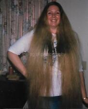 LADY WITH LONG HAIR Woman FOUND PHOTOGRAPH Color ORIGINAL Snapshot 45 57 N picture