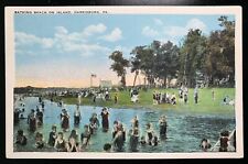 Postcard Harrisburg PA - c1920s Bathing Beach on City Island picture