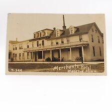 Wadena MN-Minnesota RPPC, Merchants Hotel Posted 1909 Real Photo Postcard picture