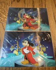 VTG Walt Disney World Sorcerer Apprentice Mickey Broom Postcard Lot of Two-RARE picture