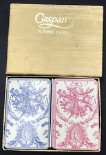 VTG Caspari Romantic Toile Blue & Red Playing Cards Used PC63 3 3/8