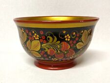 Russian Wooden Lacquer Khokhloma Bowl Hand Painted  original Sticker-7