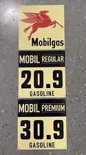 Mobilgas Mobiloil Gasoline Mobil Oil 3 piece vintage Style Sign Gas Station picture