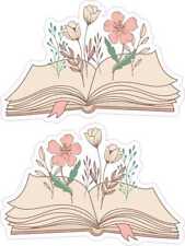 StickerTalk Mirrored Floral Storybook Stickers, 3 inches x 2 inches picture