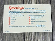 Vintage Greetings From Your Host Hotel Comment Sheet TD-2008 picture
