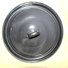 Vintage Antique Gray Spatter Graniteware Pot Lid picture